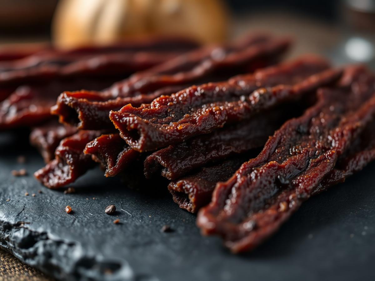 Nahaufnahme BRÖCKLI Beef Jerky